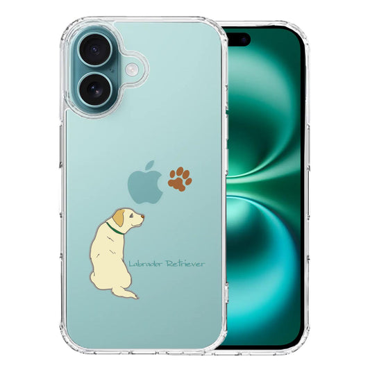 iPhone16 側面ソフト 背面ハード ハイブリッド クリア ケース ラブラドールレトリバー